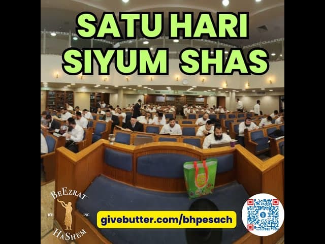 Siyum Shas Sehari untuk Persiapan Pesach