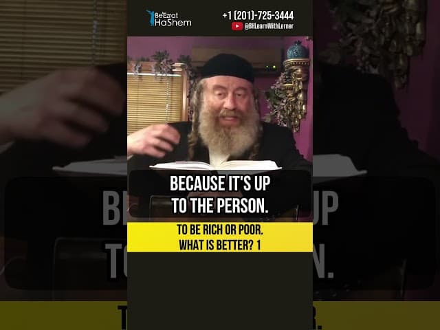 1️⃣ To be rich or poor ❓ What is better? #shorts #torah