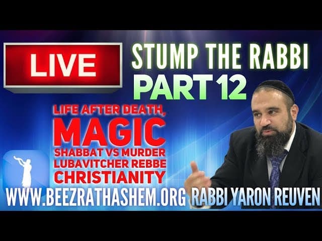 Life After Death, Magic, Shabbat vs Murder, Lubavitcher Rebbe, Christianity - STUMP THE RABBI (12)