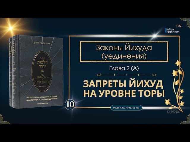 𝟭𝟬. Законы Йихуда | Запреты Йихуд на уровне Торы | Глава 2 A | Рабби Лев Лэйб Лернер