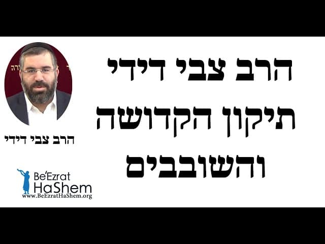 הרב צבי דידי - תיקון הקדושה והשובבים