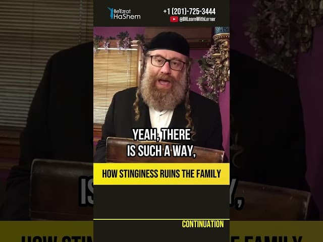 How stinginess ruins the family 💠 Torah and Character development #shorts #torah