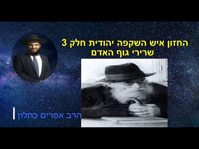 החזון איש השקפה יהודית חלק 3 שרירי גוף האדם.