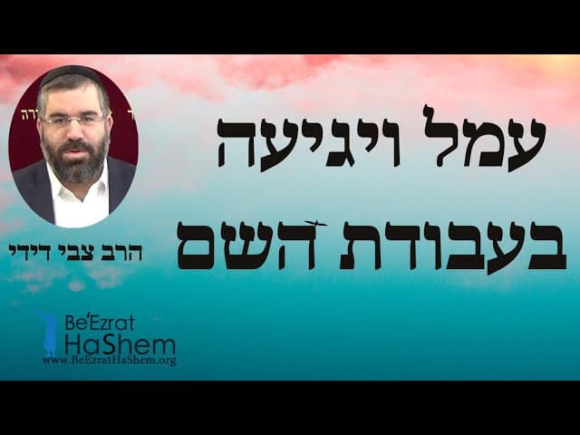 הרב צבי דידי - עמל ויגיעה בעבודת השם
