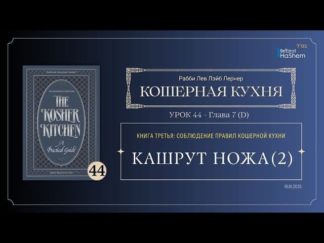 𝟰𝟰. Кошерная кухня | Общие принципы. Кашрут ножа | Рабби Лев Лэйб Лернер