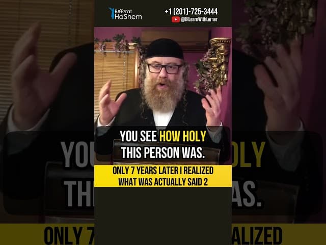 2️⃣ Only 7 years later I realized what was actually said 💡Ribnitzer Rebbe #shorts #torah