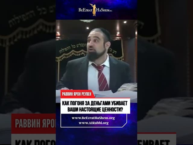 Как погоня за деньгами убивает ваши настоящие ценности? | Раввин Ярон Реувен