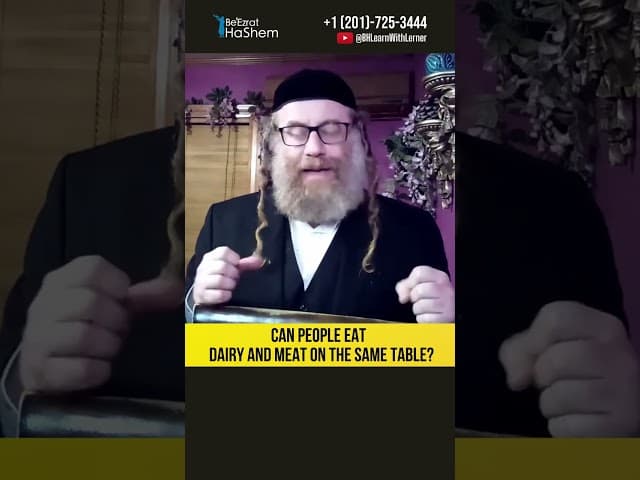 Can people eat dairy and meat on the same table? The Kosher Kitchen #Torah #shorts