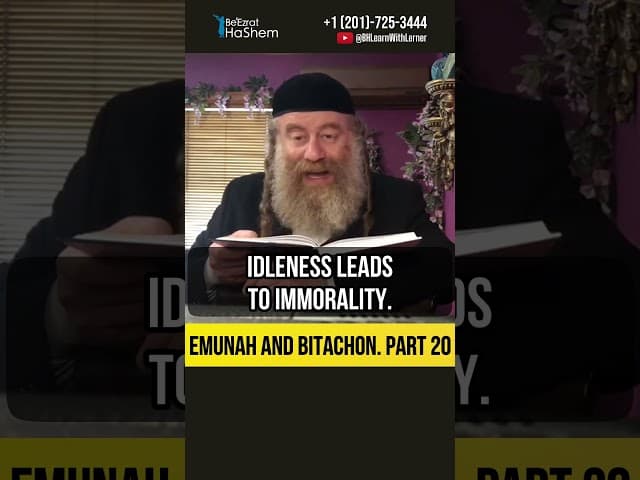 2️⃣0️⃣ Emunah and Bitachon 💡 Work: The Antidote to Sin #shorts #Torah