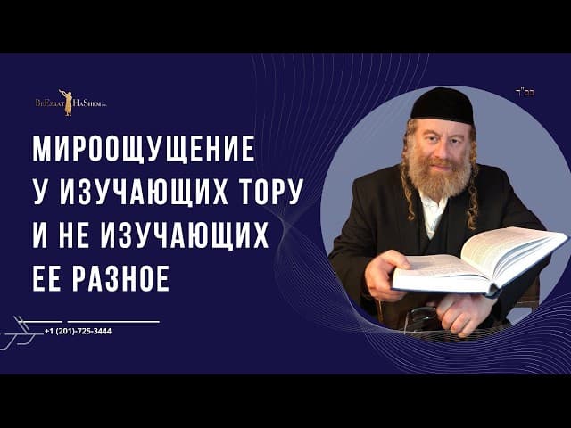 Мироощущение у изучающих Тору и не изучающих ее разное