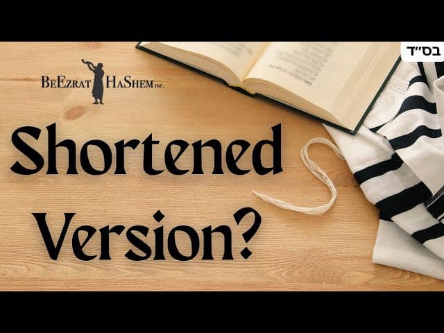 Can One Pray the Abridged Version of the Amidah?